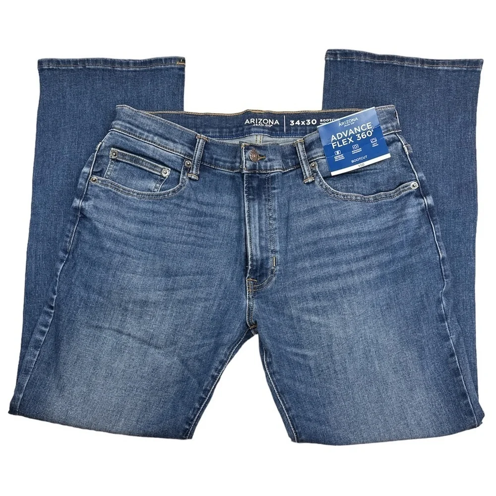 Arizona Jean Co Bootcut Advance Flex 360 Denim Five Pocket Jean Indigo 34/30 NWT